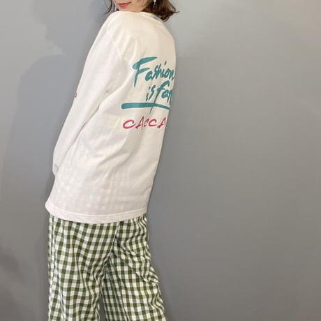 fashion is funロンT ホワイト"CACCA original"