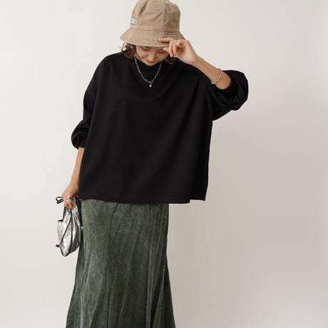 【日本製】simpleタグロングTシャツblack"CACCA original"