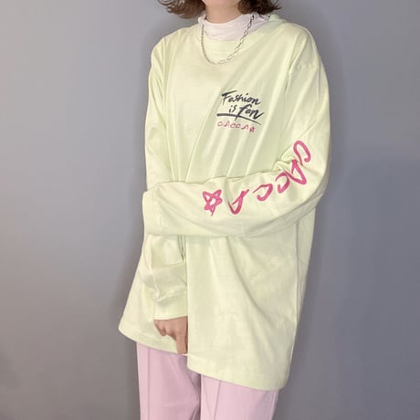 fashion is funロンT ライム"CACCA original"