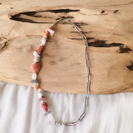 mix stone chain ネックレス