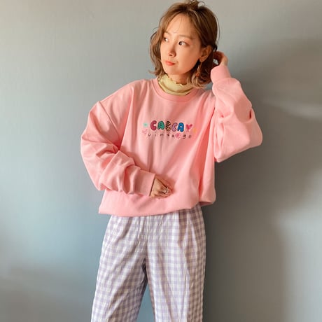 ⭐︎刺繍colorfulトレーナーpink"CACCA original"