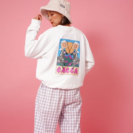 zebra flag sweat White"CACCA original"