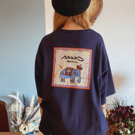 paoooon オーバーサイズTシャツ NAVY "CACCAoriginal"