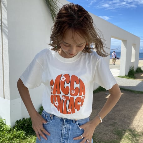 organic cotton ロゴTシャツWhite"CACCA original"