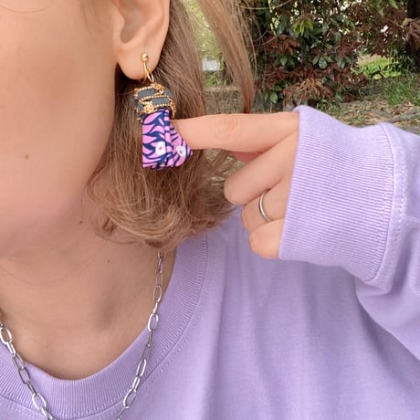 pink GOLD pierce earring