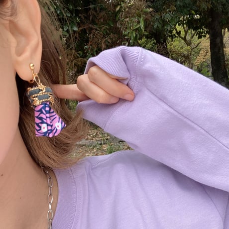 pink GOLD pierce earring