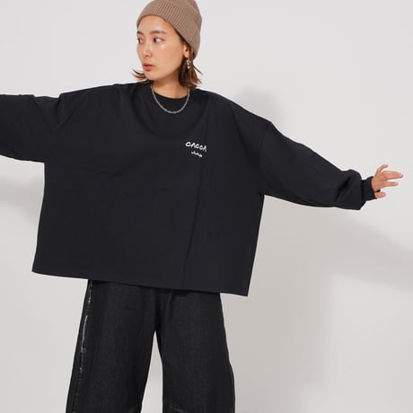 【良生地】colorfulロゴ longTシャツBLACK"CACCA original"