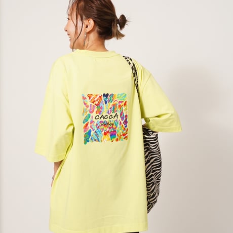 colorfulロゴBIGTシャツyellow"CACCA original"