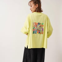 【良生地】colorfulロゴ longTシャツyellow Green"CACCA original"