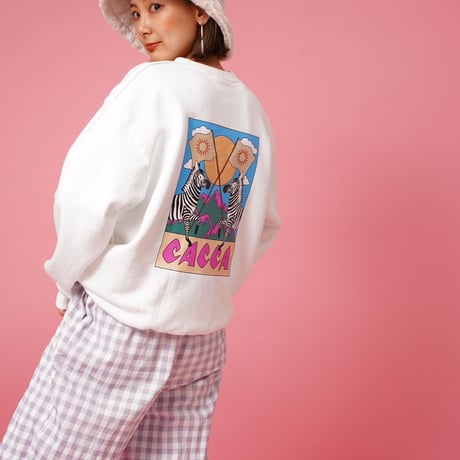 zebra flag sweat White"CACCA original"
