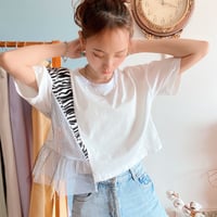 ISOZAImix zebraTシャツWhite " CACCA original"