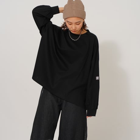 【日本製】simpleタグロングTシャツblack"CACCA original"
