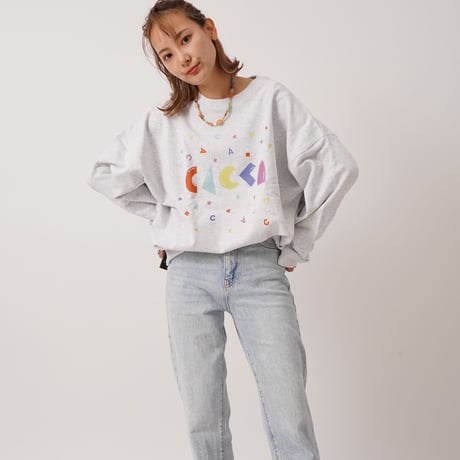 colorfulロゴオーバーサイズスウェットアッシュ