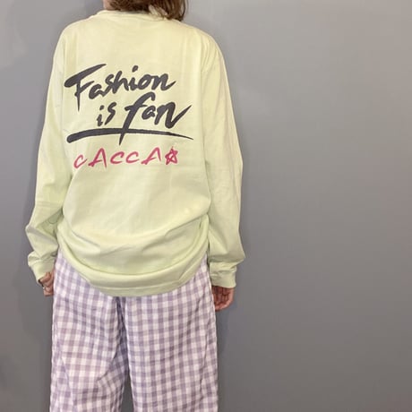 fashion is funロンT ライム"CACCA original"