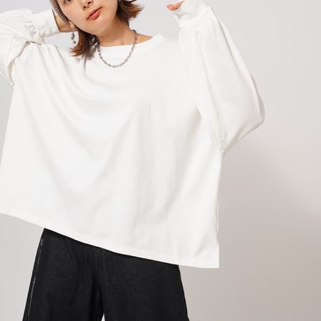 【日本製】simpleタグロングTシャツWhite"CACCA original"