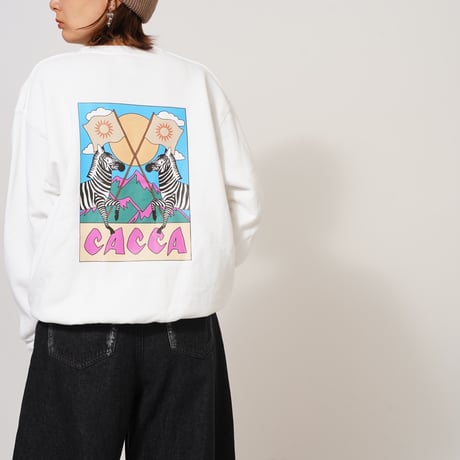 zebra flag sweat White"CACCA original"