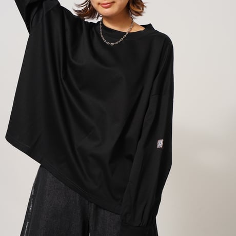 【日本製】simpleタグロングTシャツblack"CACCA original"