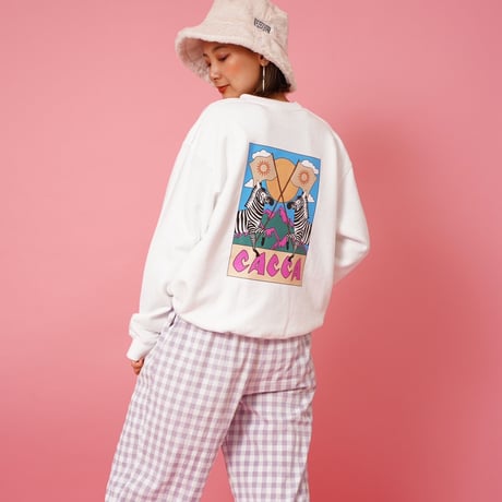 zebra flag sweat White"CACCA original"