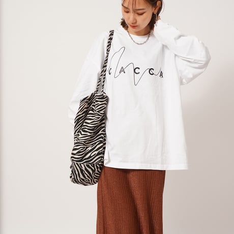 CACCAロゴロングTシャツWhite"CACCA original"