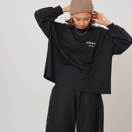 【良生地】colorfulロゴ longTシャツBLACK"CACCA original"