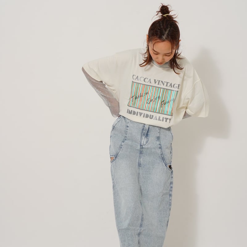 RANDY サイドカットデニムスカート Randy サイドカットデニムロングスカート - メルカリ