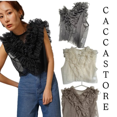 see-throughフリルtops"CACCA select"