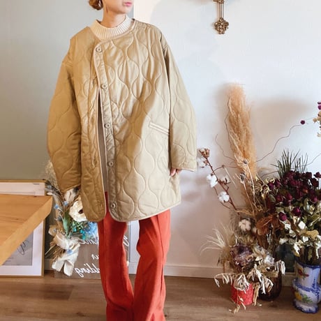 オーバーサイズキルティングコートbeige"CACCA select"