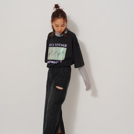 サイドカットデニムスカート"CACCA select"