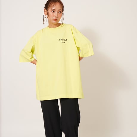 colorfulロゴBIGTシャツyellow"CACCA original"