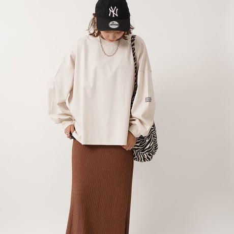 【日本製】simpleタグロングTシャツbeige"CACCA original"