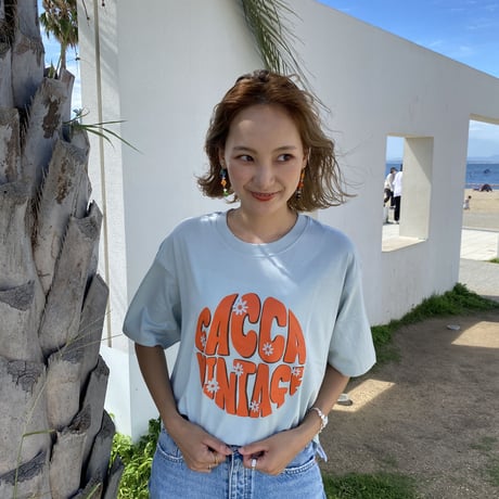 organic cotton ロゴTシャツエメラルドグリーン"CACCA original"