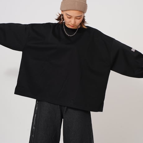 【日本製】simpleタグロングTシャツblack"CACCA original"