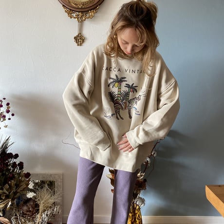 zebraオーバーサイズスウェット♡beige"CACCA original"