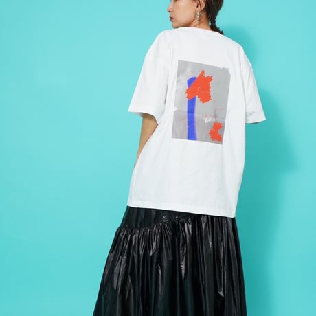 ART柄TシャツWhite"CACCA original"