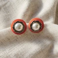 Orange GOLD Perlイヤリング