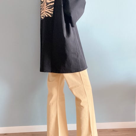 ウォッシュセミフレアパンツyellow"CACCA select"