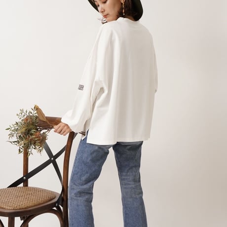 【日本製】simpleタグロングTシャツWhite"CACCA original"