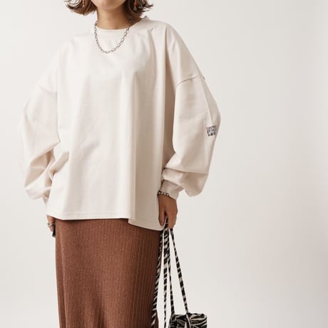 【日本製】simpleタグロングTシャツbeige"CACCA original"