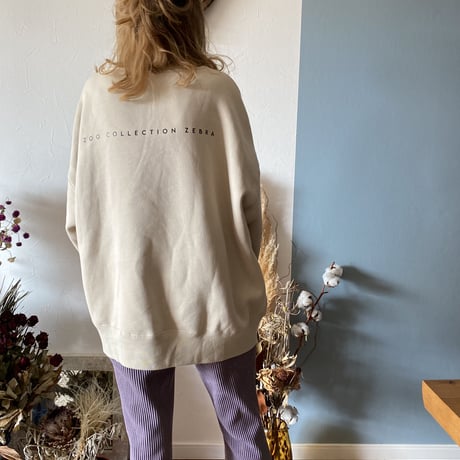 zebraオーバーサイズスウェット♡beige"CACCA original"