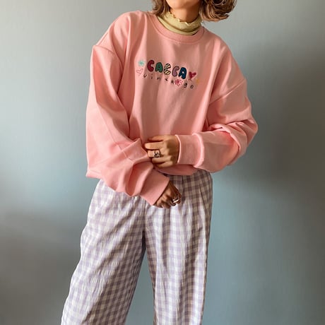 ⭐︎刺繍colorfulトレーナーpink"CACCA original"