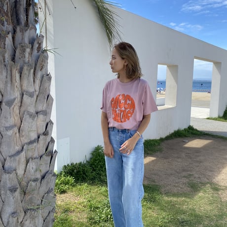 organic cotton ロゴTシャツpink"CACCA original"