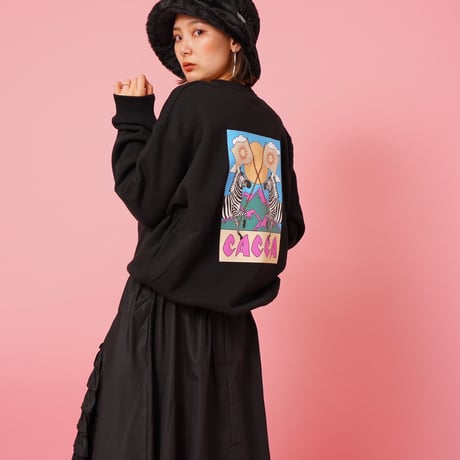 zebra flag sweat black "CACCA original"