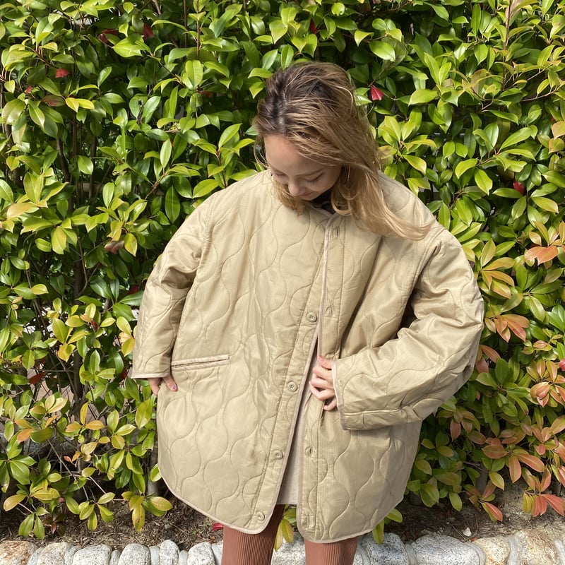 オーバーサイズキルティングコートbeige