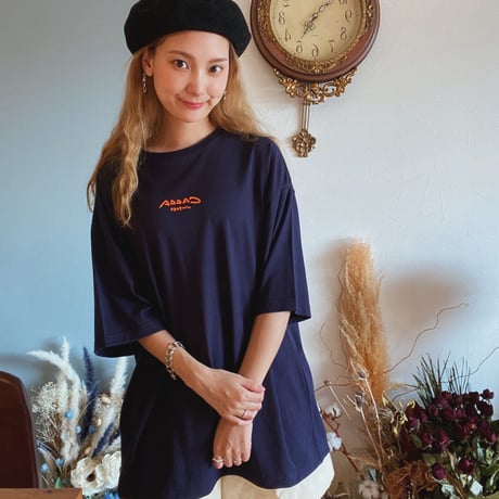 paoooon オーバーサイズTシャツ NAVY "CACCAoriginal"