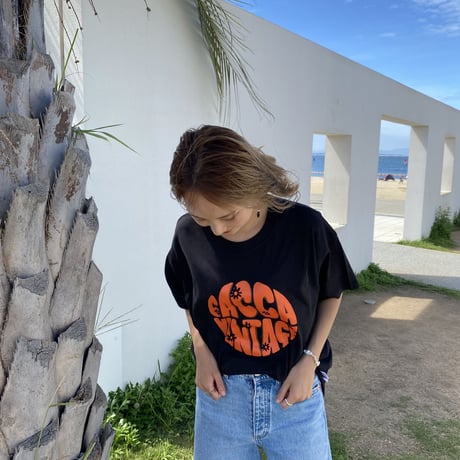 organic cottonロゴTシャツBLACK"CACCA original"