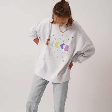 colorfulロゴオーバーサイズスウェットアッシュ