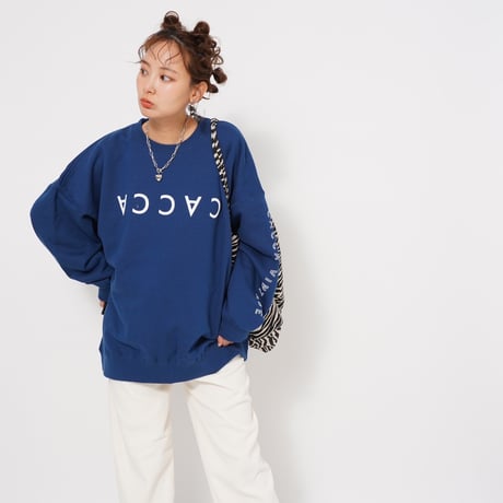 CACCAロゴbigスウェットブルー"original"