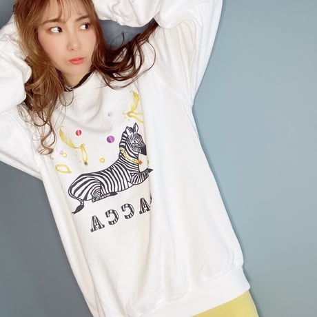 オシャレzebraスウェット　White