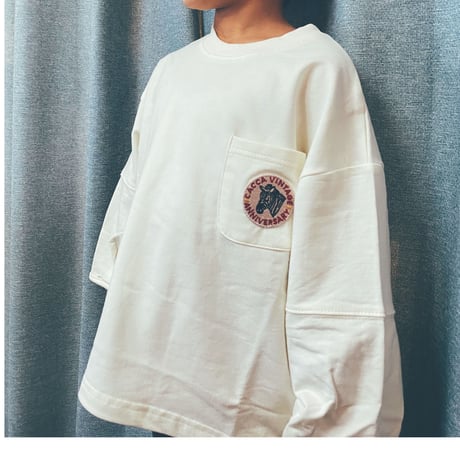 CACCA MINI  オーバーサイズ刺繍ロングＴシャツ
