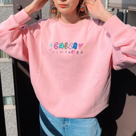 ⭐︎刺繍colorfulトレーナーpink"CACCA original"
